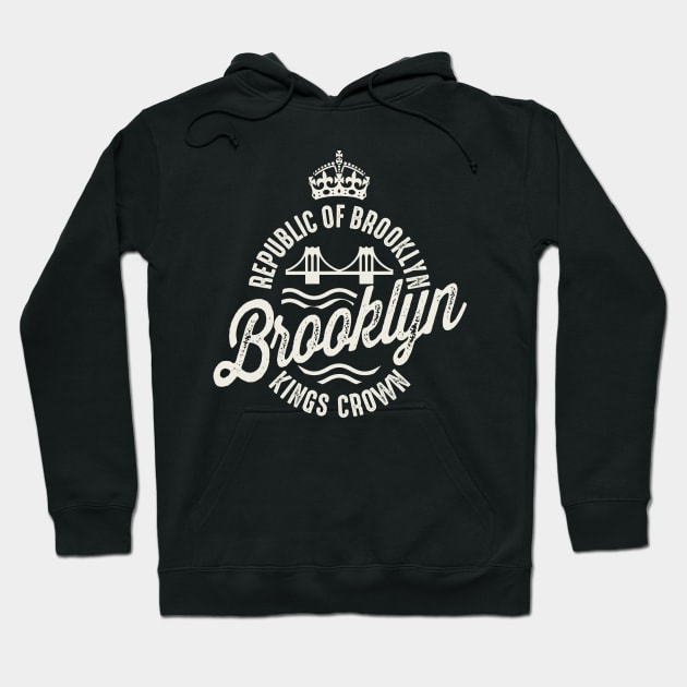 Republic Of Brooklyn Kings Crown Vintage Hoodie by Designkix